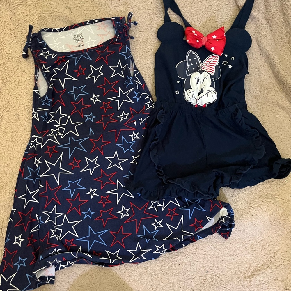 Set of Star Dress and Disney Junior Minnie Mouse Navy Romper 5T